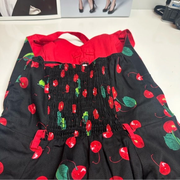 Collectif Red Dress with Cherry Print - Picture 9 of 13